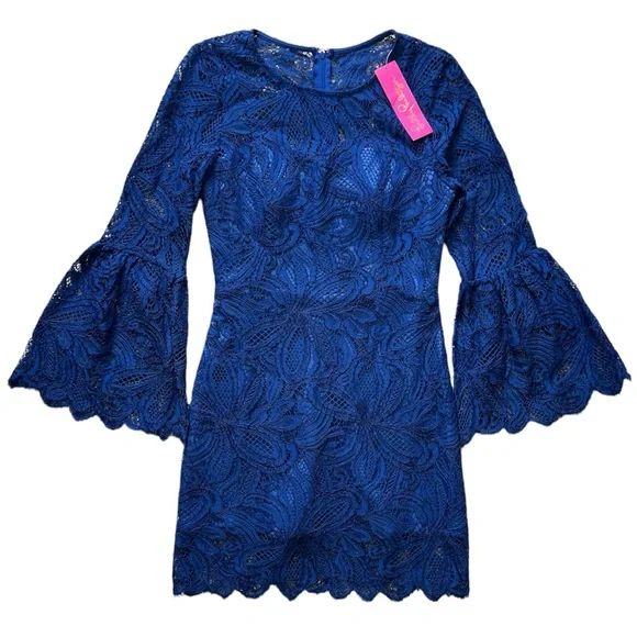 chinese dress ladies Lilly Pulitzer Blue Hot Pink Lace Dress Size 6